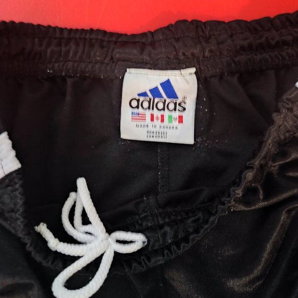 Adidas athletic short black white with embroidered red logo boys size M - Picture 6 of 9